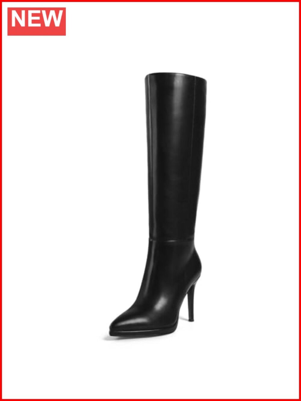 Women's Faux Leather Knee High Platform Stiletto Heel Pointed Toe Boots